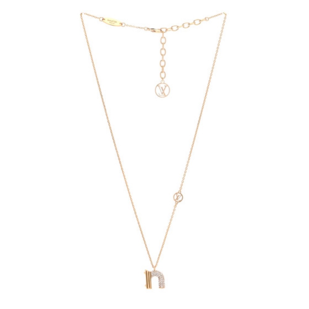 Louis Vuitton Gold & Crystal LV And Me Letter “N” Necklace - Picture 4 of 9